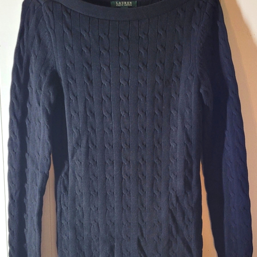 Lauren Ralph lauren  cable knit boat neck sweater